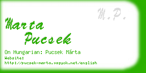 marta pucsek business card