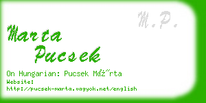 marta pucsek business card